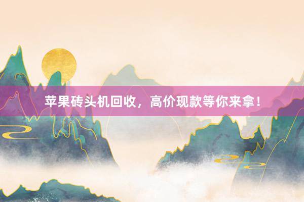 苹果砖头机回收，高价现款等你来拿！